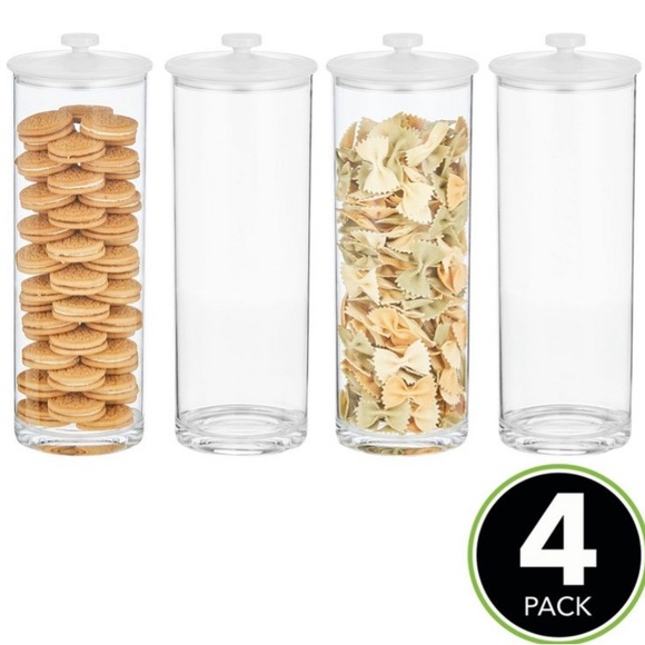 mDesign acrylic airtight apothecary storage organizer canister jars set of 4 - Picture 2 of 9